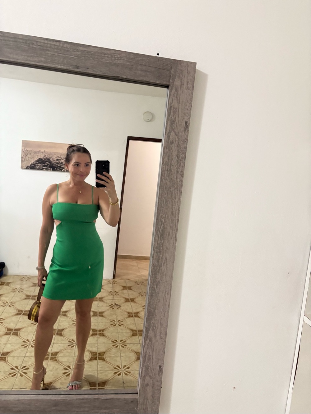 Green Cutout Bodycon Dress - Women's Sleeveless Party Dress